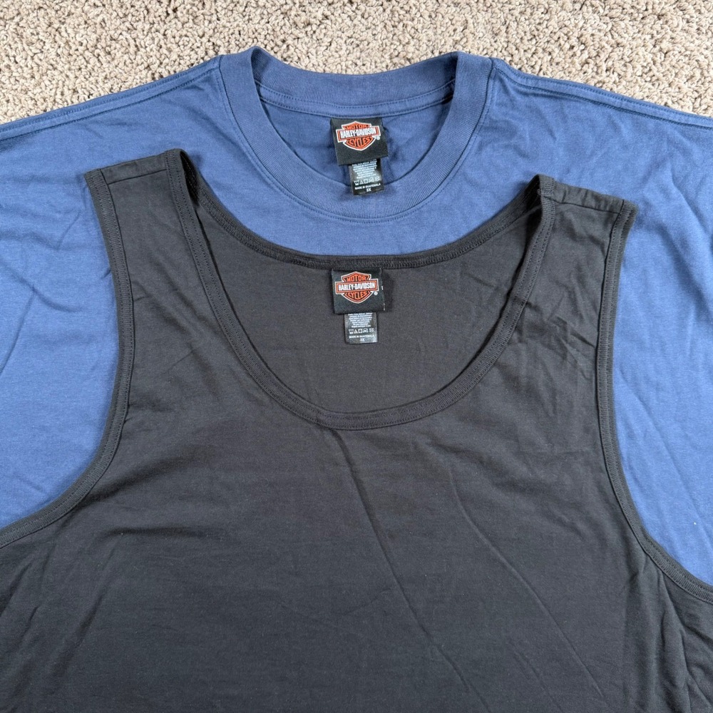 Harley-Davidson Mens 3X T-Shirt Tank Top biker Bundle streetwear motorcycle blue